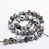 Dyed Natural Fire Crackle Agate Faceted Round Beads Strands X-G-E320C-10mm-07-2