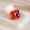 Alloy Resin and Rhinestone Finger Rings FS-WG52691-01-1