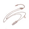 304 Stainless Steel Pendant Necklaces NJEW-I232-23RG-1