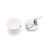 304 Stainless Steel Brooch Cabochon Settings X-STAS-E547-08J-P-1