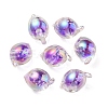 UV Plating Rainbow Iridescent Acrylic Beads OACR-F004-07A-1