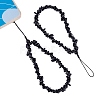 Natural Obsidian Chips Cell Phone Lanyard Wrist Strap HJEW-SW00018-04-1