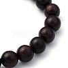 Unisex Natural Wood Beaded Stretch Bracelets BJEW-JB05463-02-2