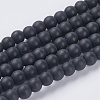 Synthetic Black Stone Beads Strands X-G-G508-6-1