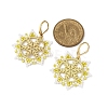 Snowflake 304 Stainless Steel Leverback Earrings EJEW-MZ00496-01-4