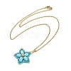 Handmade Glass Seed Beaded and Synthetic Imperial Jasper Dyed Beads Star Pendant Necklaces for Women NJEW-MZ00114-01-4