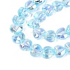 Electroplate Transparent Glass Beads Strands X-EGLA-N056-01A-04-3