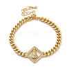 Brass Micro Pave Clear Cubic Zirconia Cuban Link Chains Bracelets BJEW-M322-04G-A-1