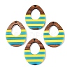 Epoxy Resin & Walnut Wood Pendants RESI-N039-121P-1