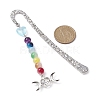 Flower Pattern Alloy Hook Bookmarks AJEW-JK00250-3