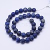 Frosted Round Natural Lapis Lazuli Beads Strands G-D743-8mm-2