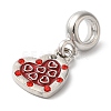 Rack Plating Alloy Light Siam Rhinestone European Dangle Charms PALLOY-S189-23P-2