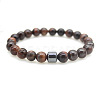 Natural Tiger Eye Round Beaded Stretch Bracelets for Men Women FS-WG77712-11-1