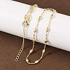 Brass Oval Ball Chain Necklaces for Men Women NJEW-L012-03G-1
