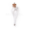 Teardrop Glass Cork Bottle Big Pendants X-AJEW-A041-01A-2