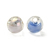 Transparent UV Plating Rainbow Iridescent Acrylic Beads OACR-P015-03-2