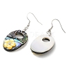 Natural Paua Shell & White Shell Flower Dangle Earrings EJEW-E289-01P-03-2