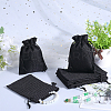 Polyester Imitation Burlap Packing Pouches Drawstring Bags ABAG-BBC0001-02B-02-4