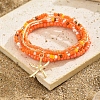 Multilayer Glass Seed Beads Starfish Pendant Anklet for Women PW-WG7288D-03-1