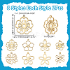 16Pcs 8 Styles 201 Stainless Steel Pendants STAS-WR0001-40-2