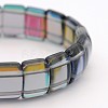 Rectangle Electroplate Glass Bead Stretch Bracelets BJEW-J126-A03-2