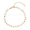 Natural Multicolor Tourmaline Charm Anklets AJEW-AN00399-1