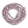 Opaque Solid Color Electroplate Glass Beads Strands EGLA-A039-P2mm-B13-3