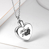 Non-Tarnish Heart with Word 316 Surgical Stainless Steel Pendant Necklaces YK3384-1-2