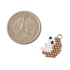 2Pcs 2 Styles Beaded Apple & Hedgehog Charms PALLOY-MZ01094-3
