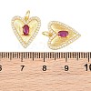 Brass Micro Pave Medium Violet Red Cubic Zirconia Pendants CU-CBAB3AD-09G-02-3