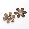 Antique Bronze Iron Flower Bead Caps X-E040Y-NFAB-2
