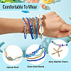 2 Bags Summer Beach Glass Seed Beaded & Natural Shell & Alloy Starfish Charm Anklet Sets AJEW-TA0003-69D-4