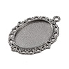 Tibetan Style Oval Alloy Pendant Cabochon Settings TIBEP-Q054-44B-RS-2