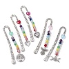 Flower Pattern Alloy Hook Bookmarks AJEW-JK00250-1