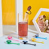 AHADERMAKER 15Pcs 15 Style Evil Eye Theme Silicone Straw Cap SIL-GA0001-17-4