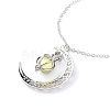 Luminous Alloy Locket Pendant Necklaces NJEW-F284-05A-4