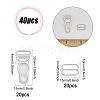 CHGCRAFT 40Pcs 2 Style Alloy & Plastic Garter Strap Adjustment Buckles FIND-CA0008-16-2