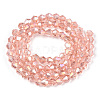 Transparent Electroplate Glass Beads Strands GLAA-F029-4mm-A15-2