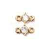 Brass Pave Clear Cubic Zirconia Connector Charms KK-F916-12G-1