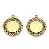 Tibetan Style Alloy Pendant Cabochon Settings TIBE-T003-08AG-RS-3