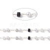 Cube & Round Glass & ABS Imitation Pearl Beaded Chains CHS-P016-43G-04-2