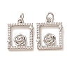Brass Micro Pave Clear Cubic Zirconia Pendants CU-CBA2907-03B-P-1