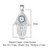Brass Micro Pave Cubic Zirconia Pendants ZIRC-OY001-38P-2