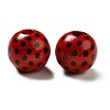 Printed Wood Round Beads WOOD-C012-01B-2