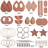 SUNNYCLUE DIY Walnut Wood & CCB Plastic Pendants Dangle Earring Making Kits DIY-SC0012-43AB-1