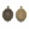 Filigree Wrap Oval Alloy Pendant Cabochon Settings PALLOY-N0088-13AB-NF-2
