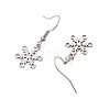 Non-Tarnish Hollow Christmas Snowflake 201 Stainless Steel Dangle Earrings for Women EJEW-JE05875-3