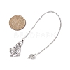 Non-Tarnish Stainless Steel Braided Chain Macrame Pouch Empty Stone Holder Dowsing Pendulums PALLOY-JF02738-01-3