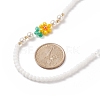 Handmade Millefiori Glass Flower & Shell Pearl Beaded Necklace for Women NJEW-TA00039-4