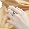 Brass Micro Pave Cubic Zirconia Finger Rings for Women FS-WG14AB5-02-4
